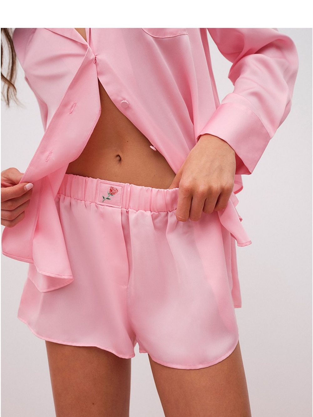 For Love And Lemons Everyday Pink Ruffle Triangle Bralette & Shorts Set - Picture 2 of 11